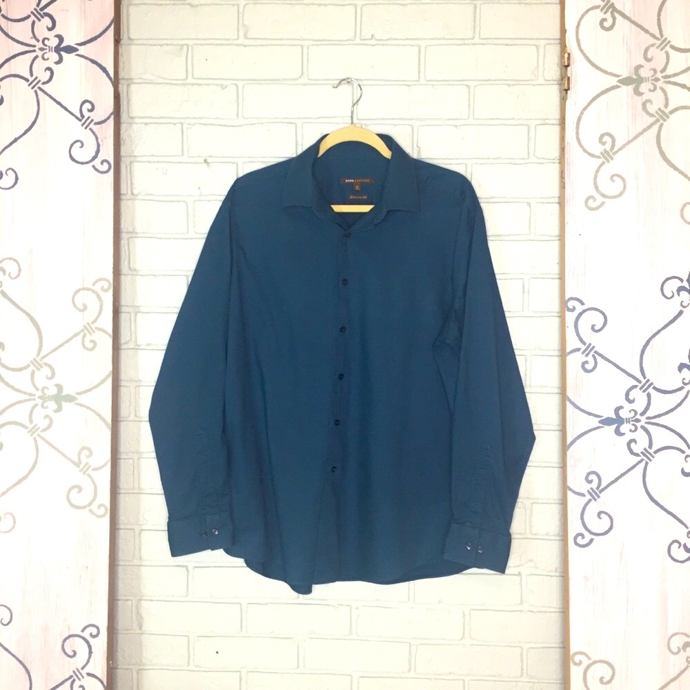 BCBG Modern Fit Stretch Button Up Shirt Size XL Men’s